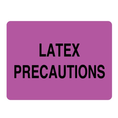 Latex Precaution 2-7/16 X 3-1/4 Lavender W/Black